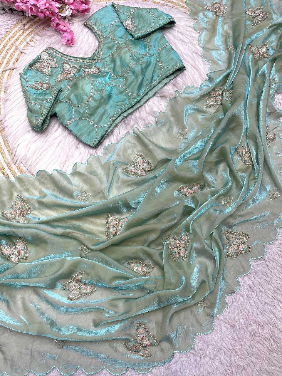 Ynf Space Silk RIN216 vaidehi Sarees Wholesale Party Wear Sarees Fancy Sarees Cutwork Saree Manufacturer