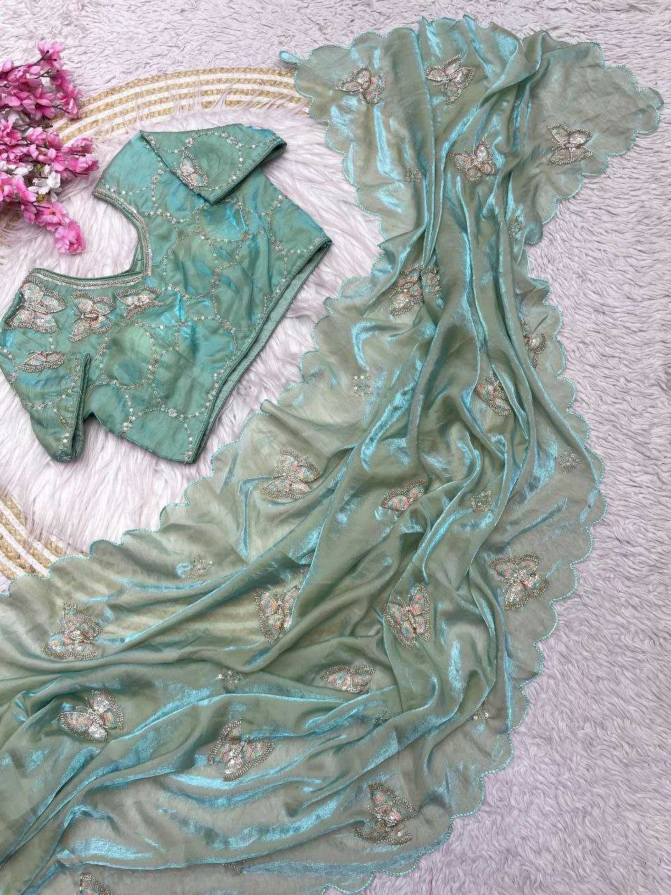 Ynf Space Silk RIN216 vaidehi Sarees Wholesale Party Wear Sarees Fancy Sarees Cutwork Saree Manufacturer