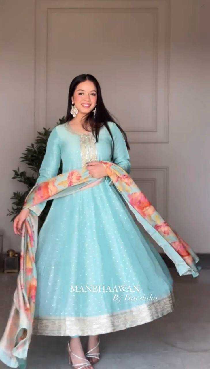 Ynf Tabby Silk Organza KESH506 1165 Gowns Wholesale Fancy Gowns Embroidery Gowns Anarkali Gown Manufacturer