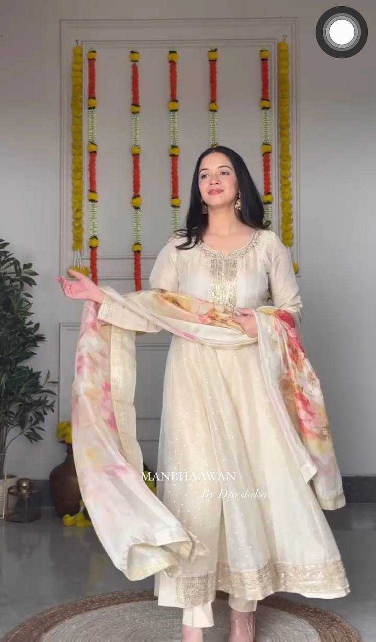 Ynf Tabby Silk Organza KESH506 1165 Gowns Wholesale Fancy Gowns Embroidery Gowns Anarkali Gown Manufacturer