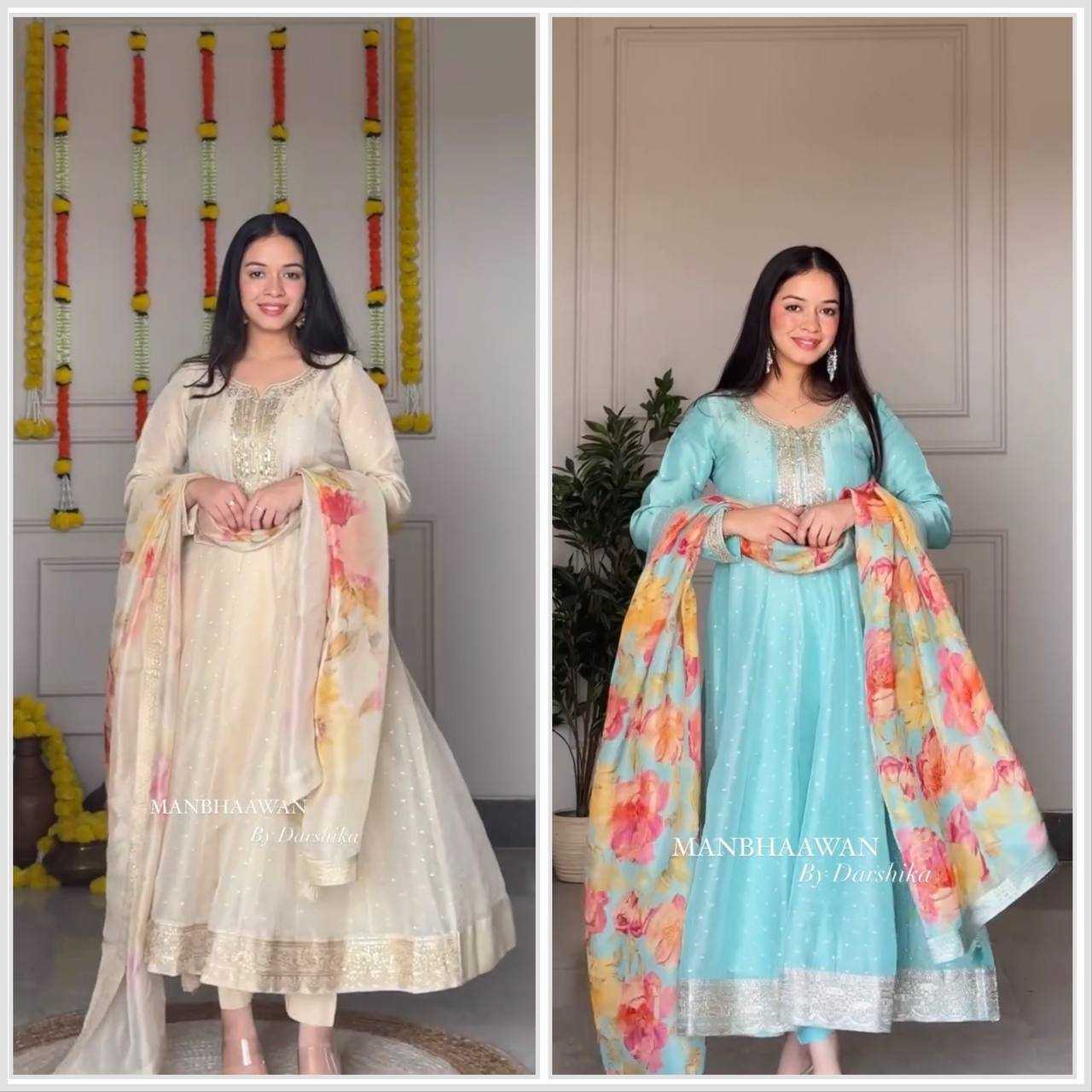 Ynf Tabby Silk Organza KESH506 1165 Gowns Wholesale Fancy Gowns Embroidery Gowns Anarkali Gown Manufacturer