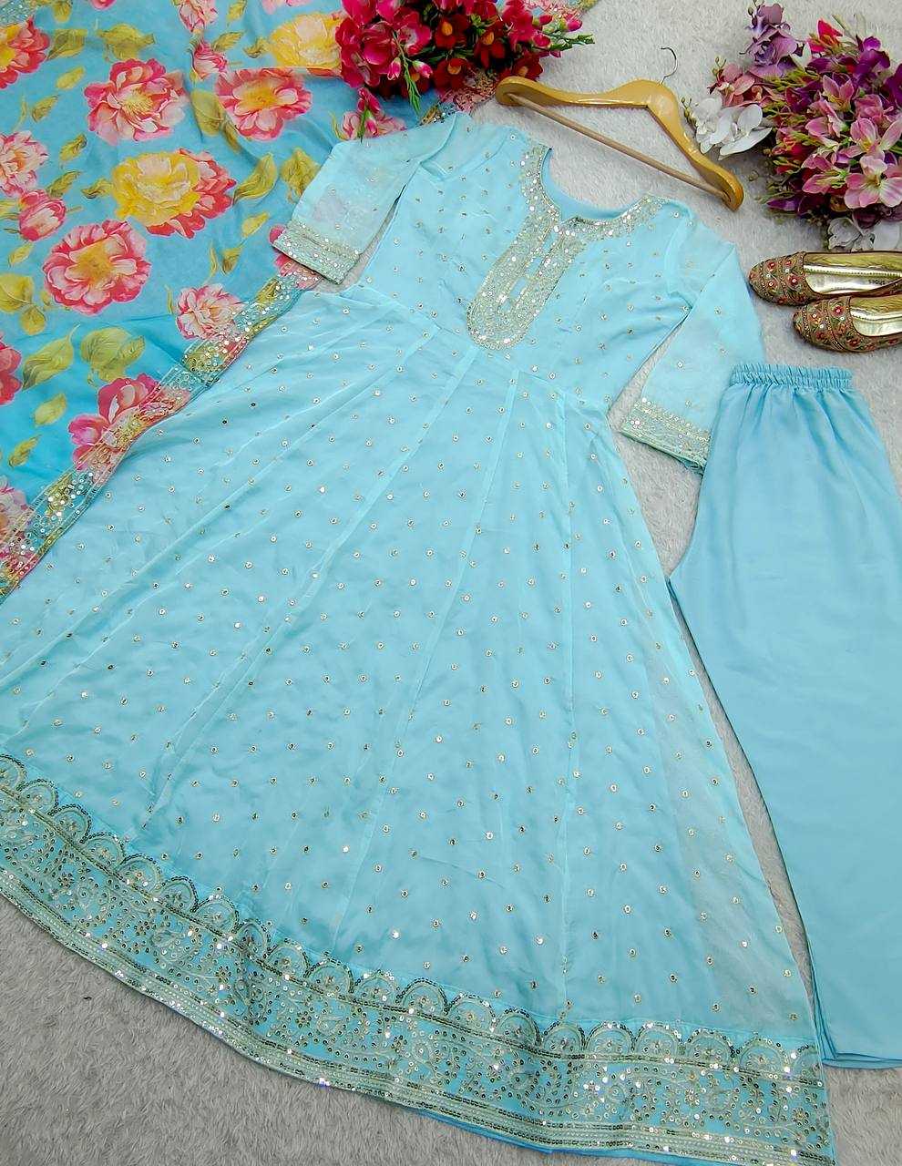 Ynf Tabby Silk Organza KESH506 1165 Gowns Wholesale Fancy Gowns Embroidery Gowns Anarkali Gown Manufacturer