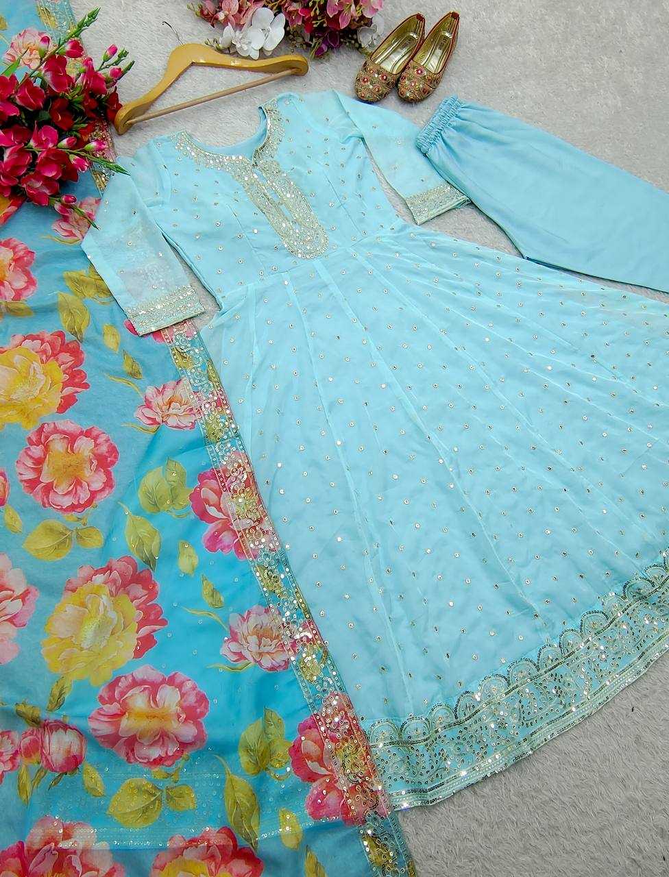 Ynf Tabby Silk Organza KESH506 1165 Gowns Wholesale Fancy Gowns Embroidery Gowns Anarkali Gown Manufacturer