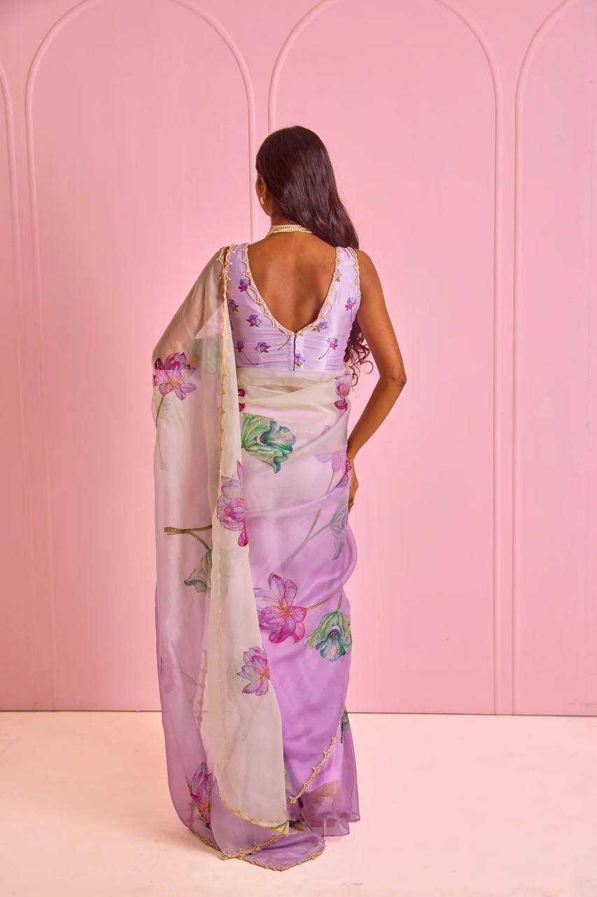 Ynf Tabby Silk Organza RIN105 KAAYA 2.0 Sarees Wedding Collections Festive Collections Wholesale Organza Sarees Printed Sarees Hand Work Sarees Manufacturer