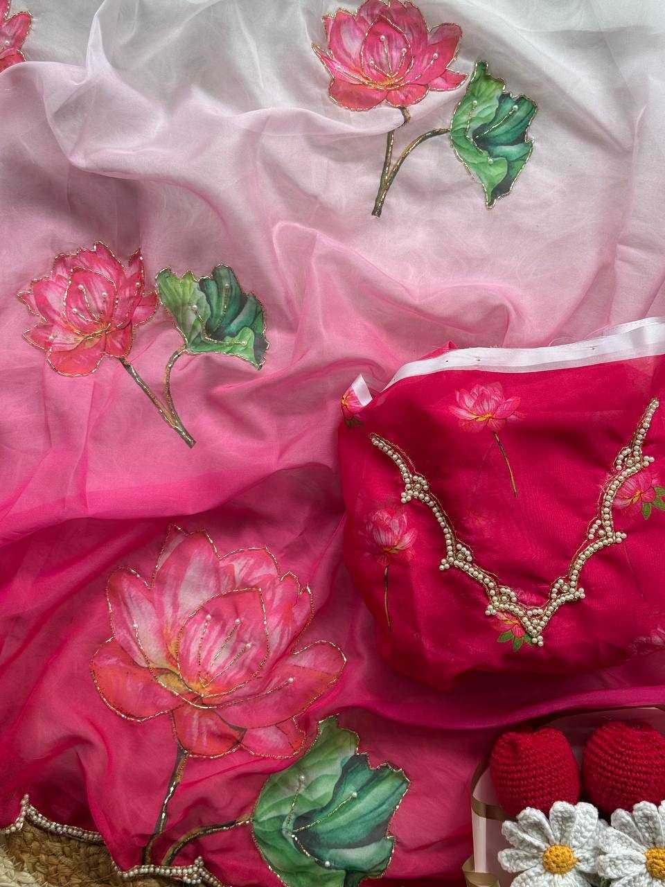 Ynf Tabby Silk Organza RIN105 KAAYA 2.0 Sarees Wedding Collections Festive Collections Wholesale Organza Sarees Printed Sarees Hand Work Sarees Manufacturer