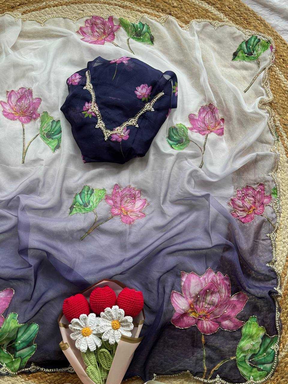 Ynf Tabby Silk Organza RIN105 KAAYA 2.0 Sarees Wedding Collections Festive Collections Wholesale Organza Sarees Printed Sarees Hand Work Sarees Manufacturer