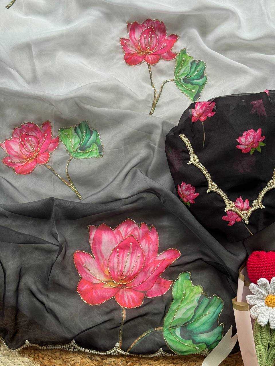 Ynf Tabby Silk Organza RIN105 KAAYA 2.0 Sarees Wedding Collections Festive Collections Wholesale Organza Sarees Printed Sarees Hand Work Sarees Manufacturer