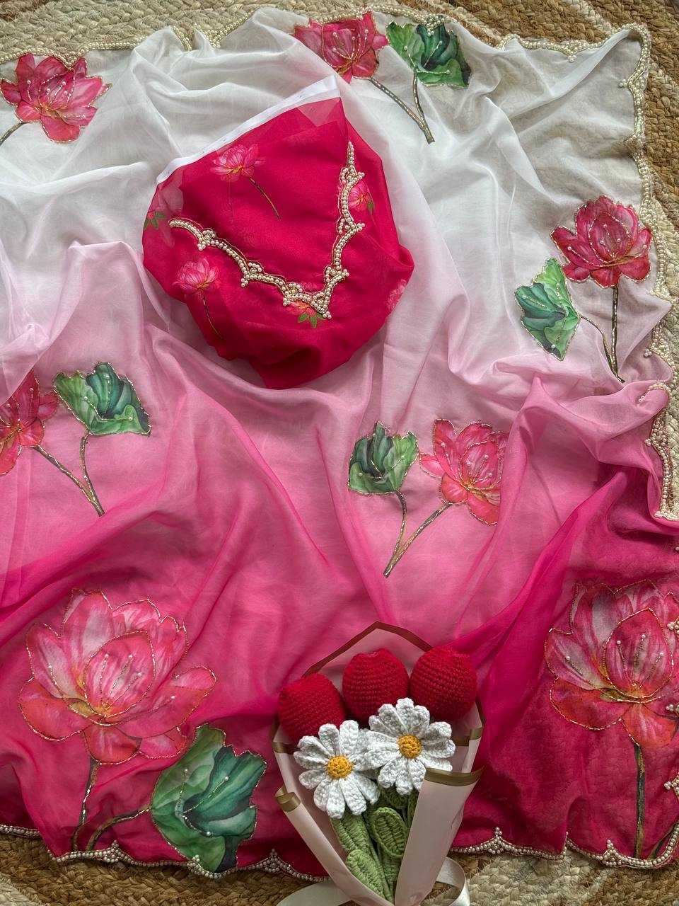 Ynf Tabby Silk Organza RIN105 KAAYA 2.0 Sarees Wedding Collections Festive Collections Wholesale Organza Sarees Printed Sarees Hand Work Sarees Manufacturer