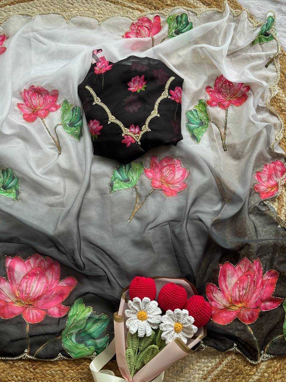 Ynf Tabby Silk Organza RIN105 KAAYA 2.0 Sarees Wedding Collections Festive Collections Wholesale Organza Sarees Printed Sarees Hand Work Sarees Manufacturer