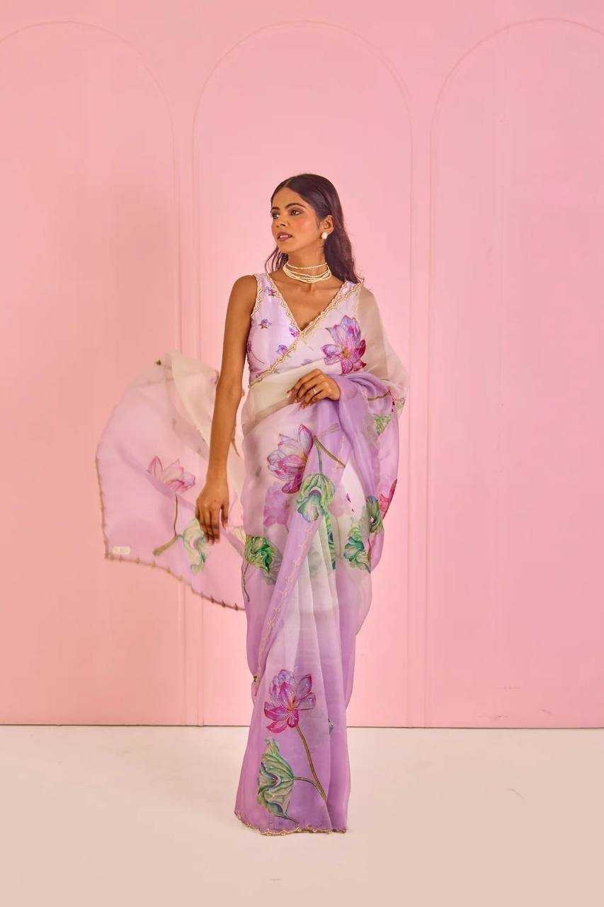 Ynf Tabby Silk Organza RIN105 KAAYA 2.0 Sarees Wedding Collections Festive Collections Wholesale Organza Sarees Printed Sarees Hand Work Sarees Manufacturer