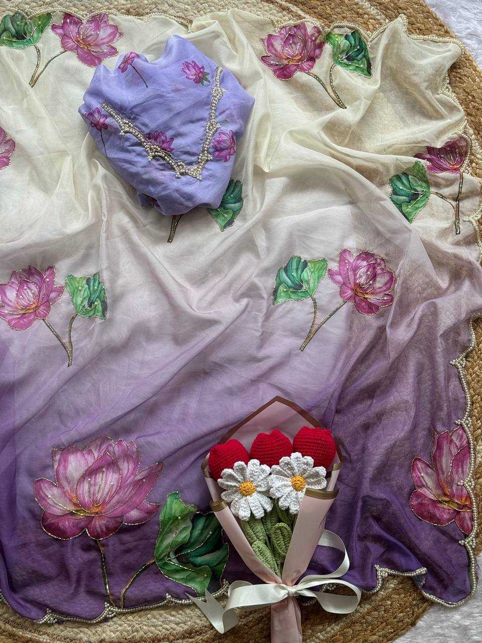 Ynf Tabby Silk Organza RIN105 KAAYA 2.0 Sarees Wedding Collections Festive Collections Wholesale Organza Sarees Printed Sarees Hand Work Sarees Manufacturer