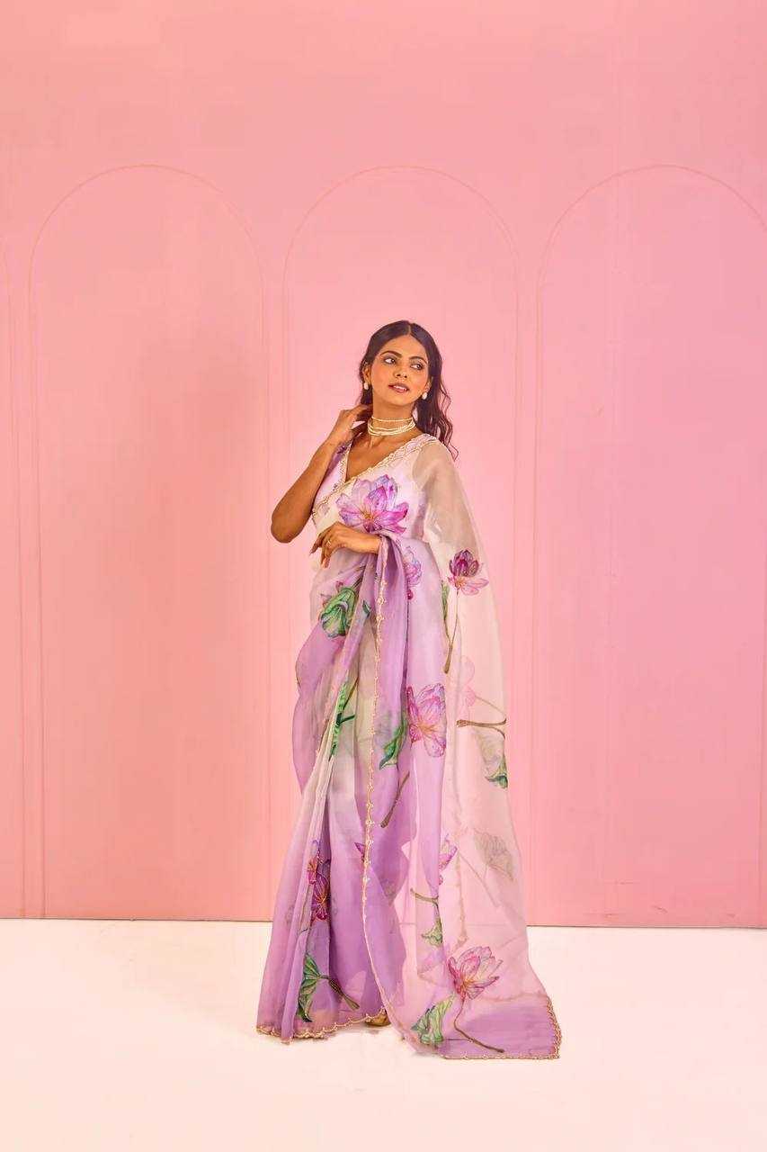 Ynf Tabby Silk Organza RIN105 KAAYA 2.0 Sarees Wedding Collections Festive Collections Wholesale Organza Sarees Printed Sarees Hand Work Sarees Manufacturer