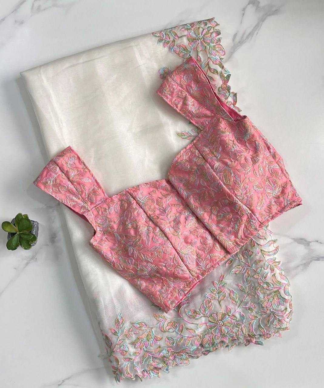 Ynf Tabby Silk Organza RIN131 516 Sarees Wedding Collections Festive Collections Wholesale Organza Sarees Embroidered Sarees Sarees With Blouse Manufacturer