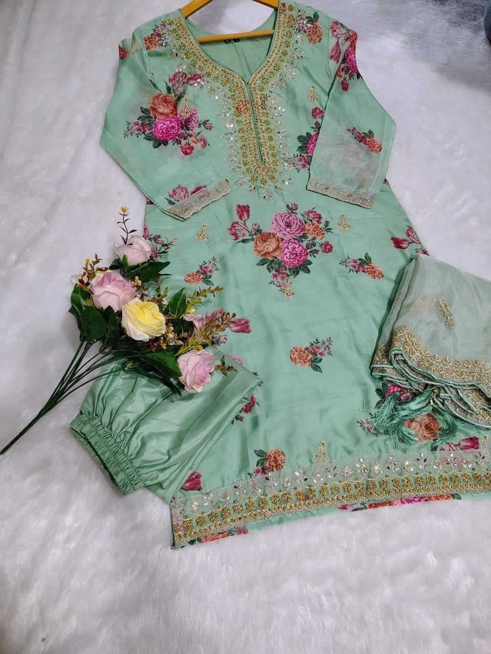 Ynf Tabby Silk RIN129 024 Suits & Dresses Wedding Collections Festive Collections Wholesale Printed Suits Embroidery Suits Ladies Silk Suit Manufacturer