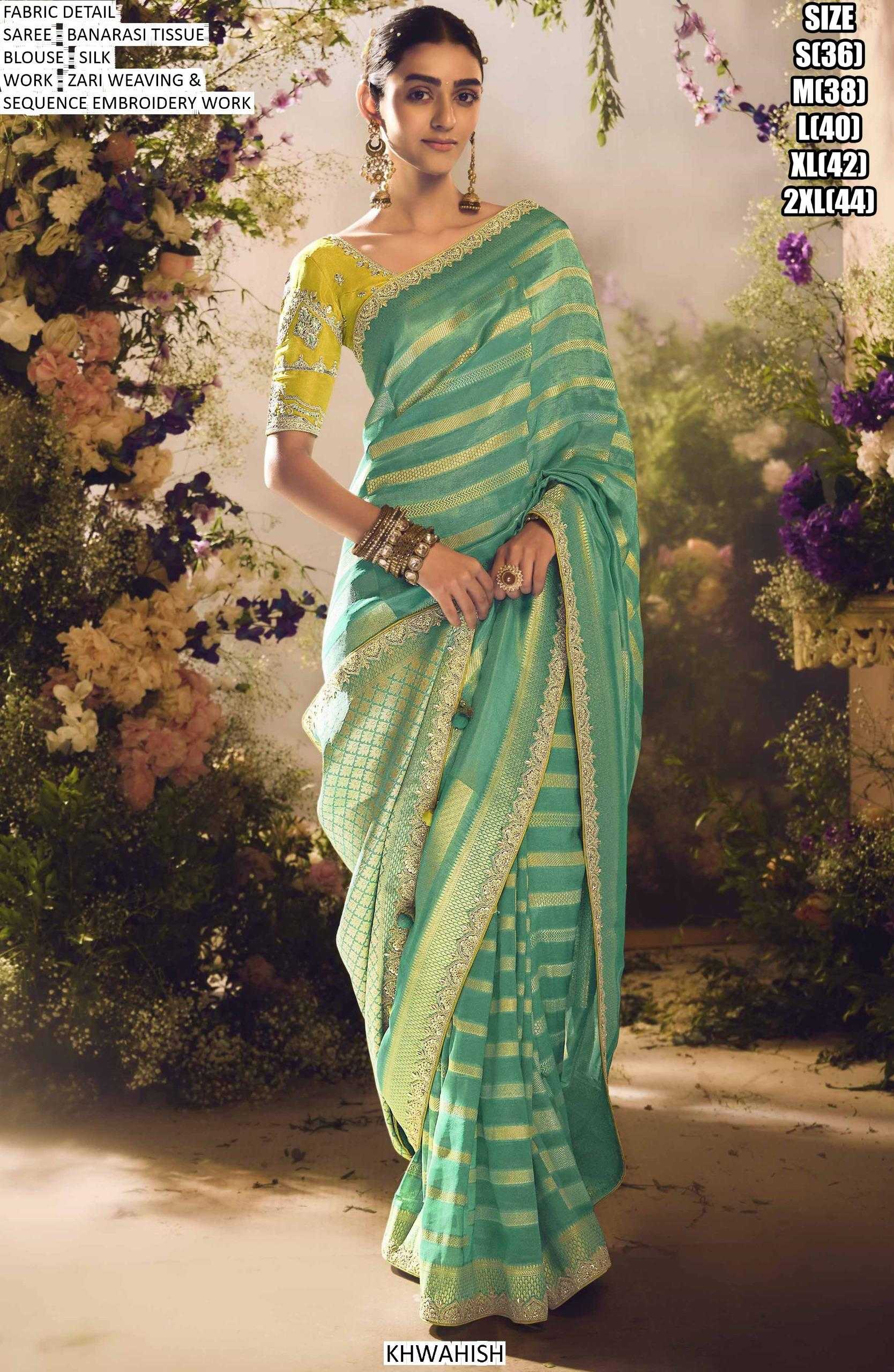 Ynf Tissue KESH481 203 Sarees Wedding Collections Festive Collections Wholesale Festive Sarees Zari Sarees Sarees With Blouse Manufacturer