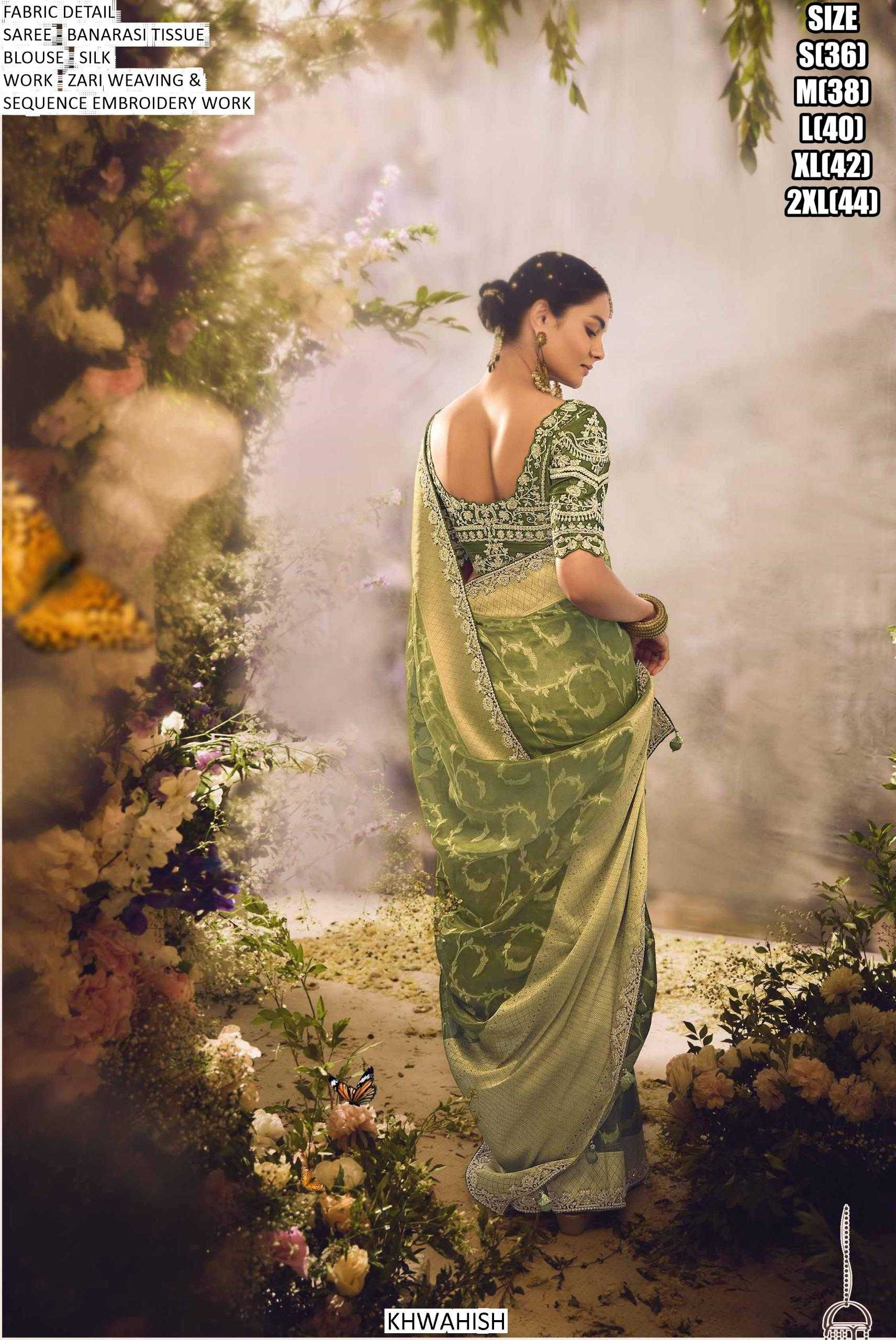 Ynf Tissue KESH481 203 Sarees Wedding Collections Festive Collections Wholesale Festive Sarees Zari Sarees Sarees With Blouse Manufacturer