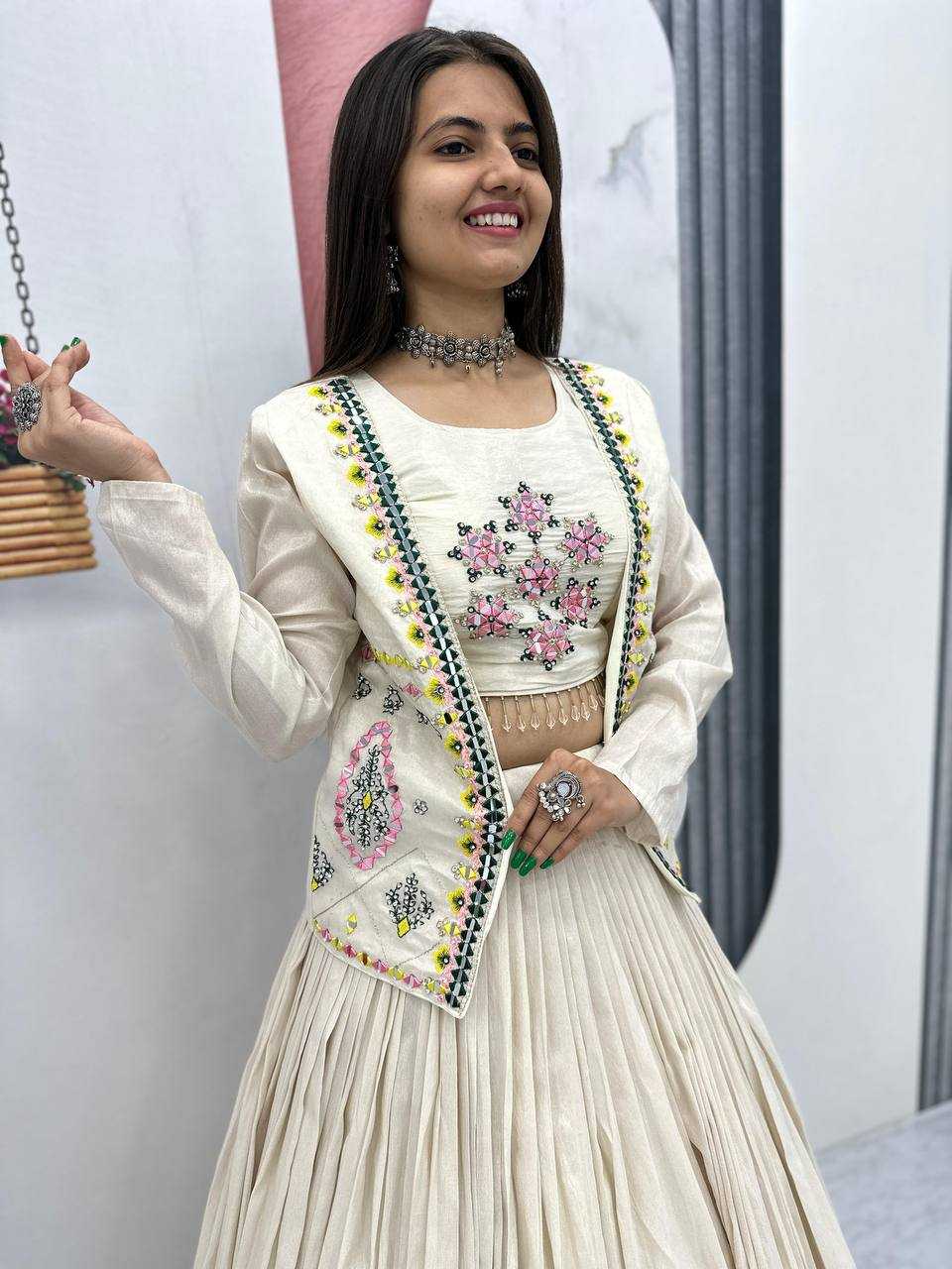 Ynf Tissue KESH496 522 Lehengas Western Wears Festive Collections Wholesale Jacket Style Lehenga Shimmer Lehenga Lehenga With Blouse Manufacturer