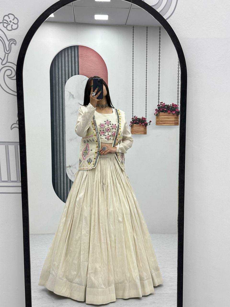 Ynf Tissue KESH496 522 Lehengas Western Wears Festive Collections Wholesale Jacket Style Lehenga Shimmer Lehenga Lehenga With Blouse Manufacturer