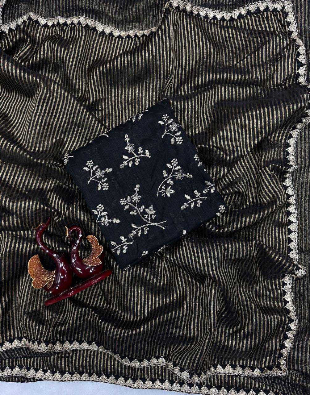 Ynf Tissue RIN151 5460 Sarees Bollywood Collections Festive Collections Wholesale Embroidered Sarees Zari Sarees Sarees With Blouse Manufacturer