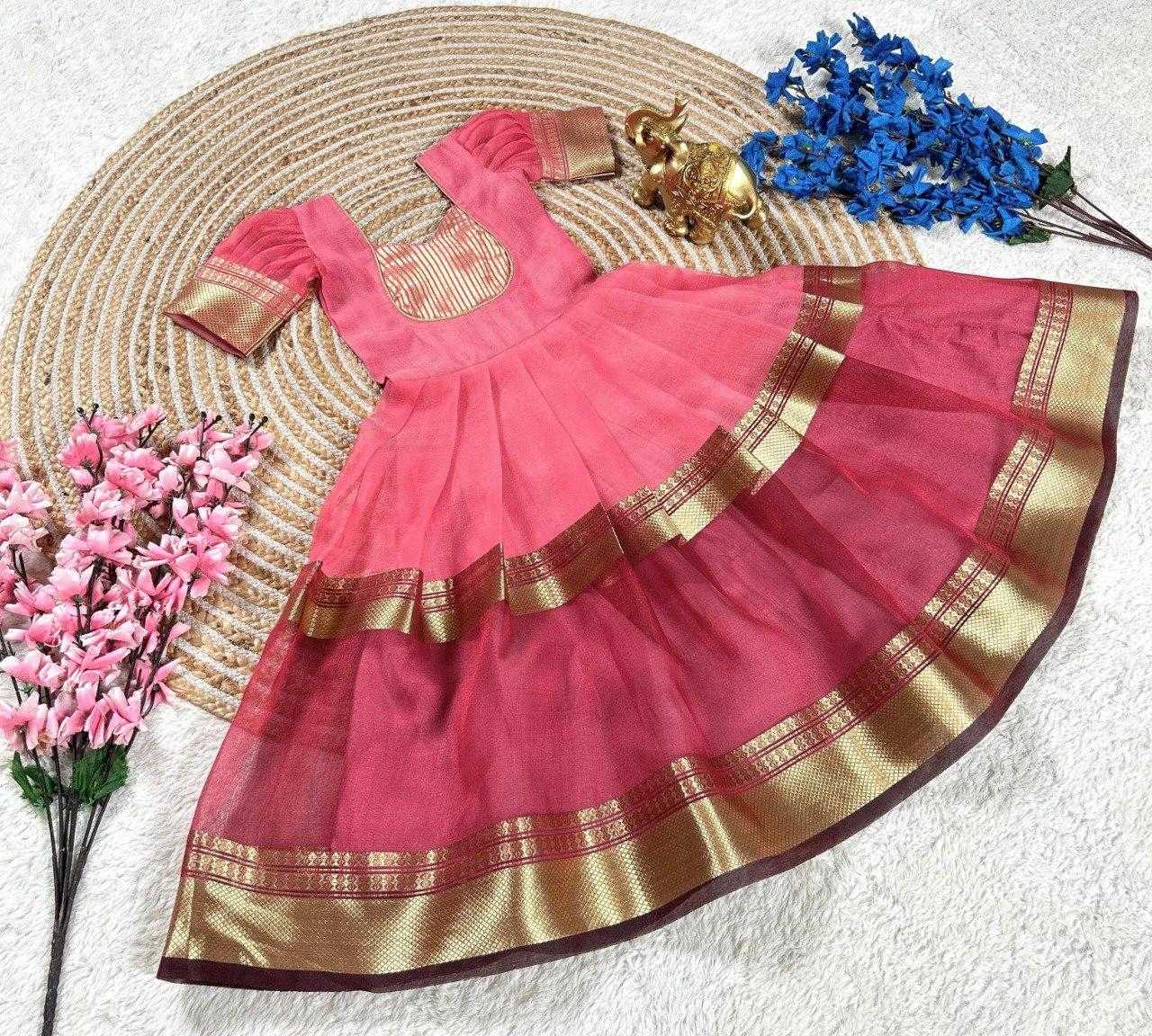 Ynf Tissue Silk KESH505 335 Kids Wear Wholesale Kids Gown Kids Ethnic Gowns Manufacturer