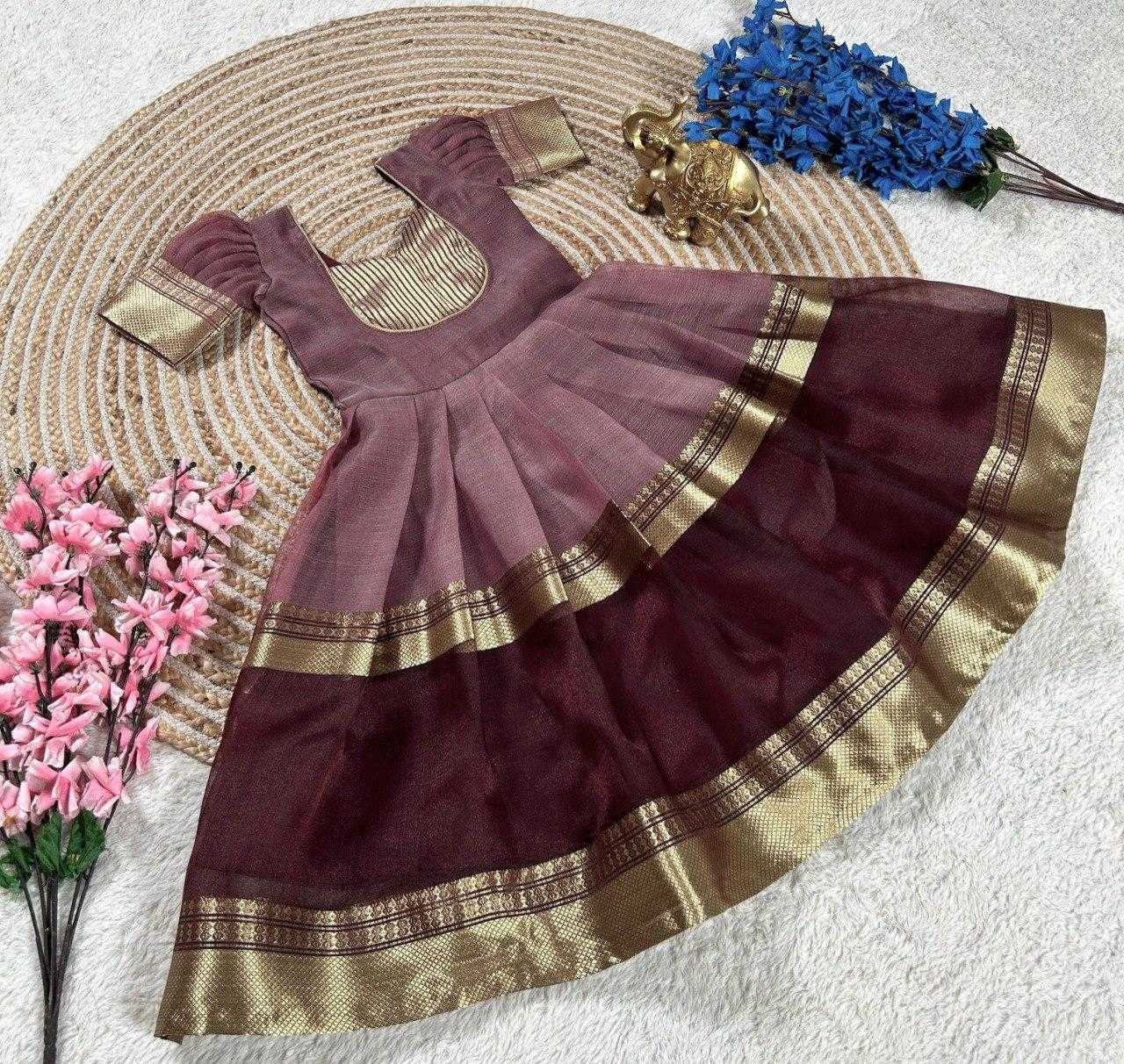 Ynf Tissue Silk KESH505 335 Kids Wear Wholesale Kids Gown Kids Ethnic Gowns Manufacturer