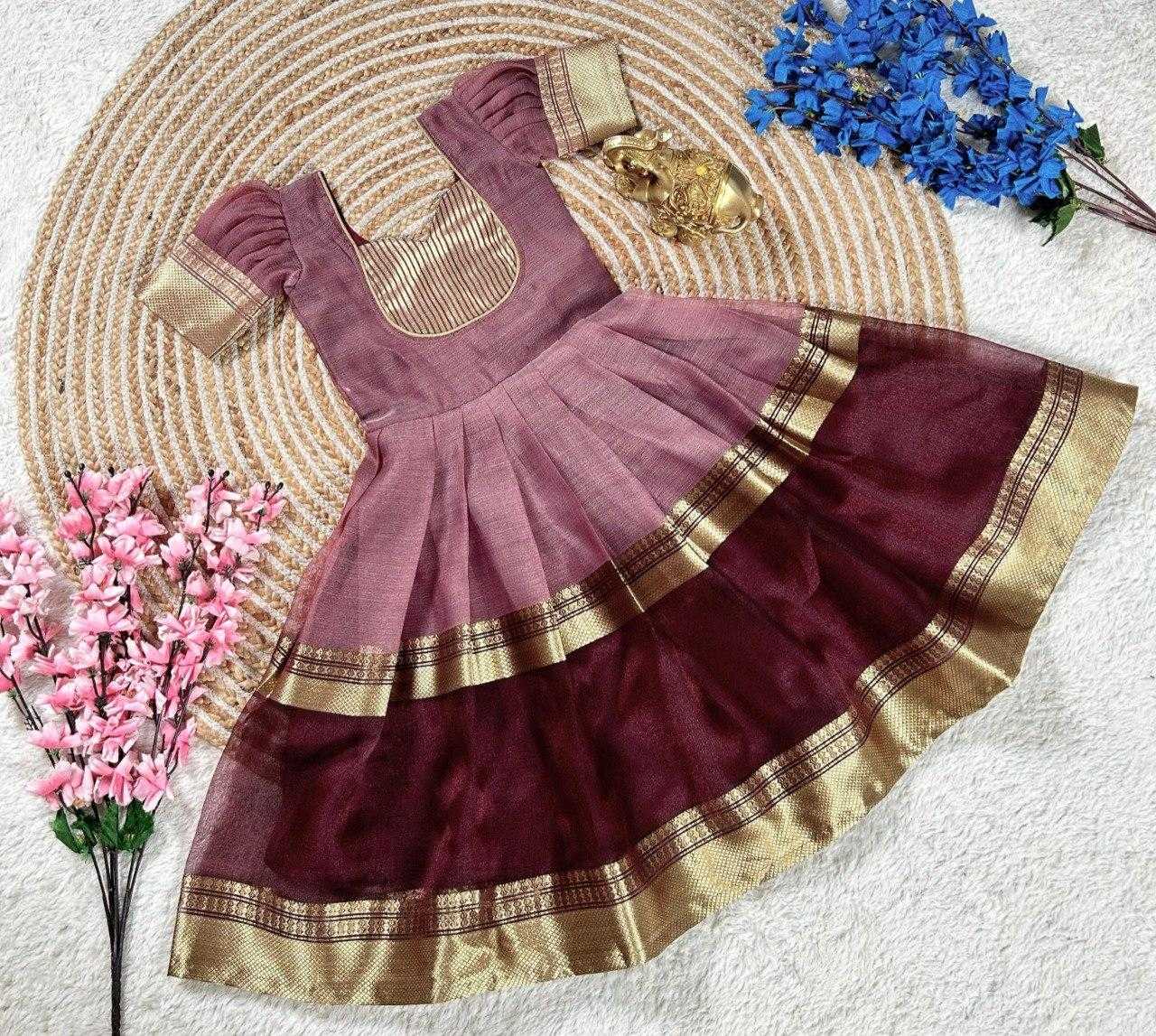 Ynf Tissue Silk KESH505 335 Kids Wear Wholesale Kids Gown Kids Ethnic Gowns Manufacturer