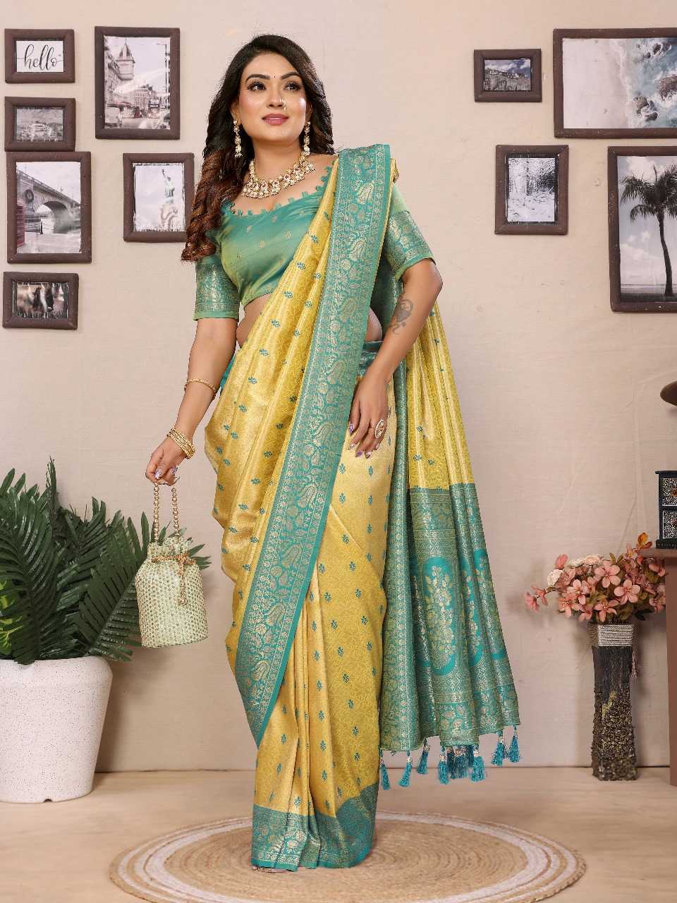 Ynf Tissue Silk RIN144 Devika Silk Sarees Wedding Collections Festive Collections Wholesale Handloom Sarees Designer Silk Sarees Zari Border Silk Sarees Manufacturer