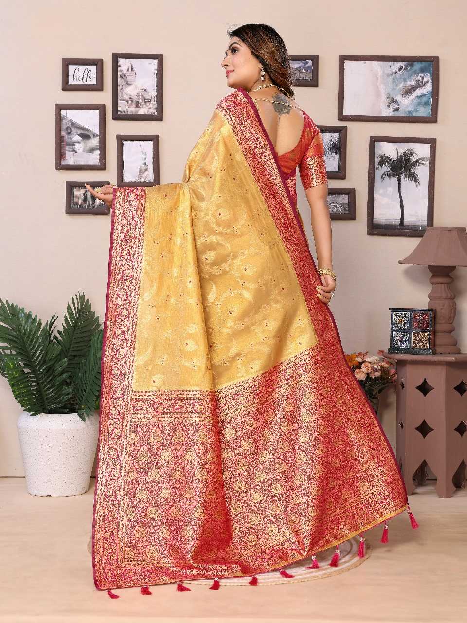 Ynf Tissue Silk RIN144 Hema Silk Sarees Wedding Collections Festive Collections Wholesale Banarasi Silk Sarees Designer Silk Sarees Silk Sarees For Weddings Manufacturer