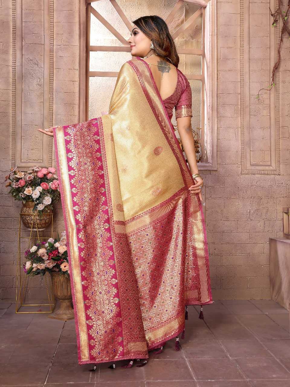 Ynf Tissue Silk RIN144 Sundari Silk Sarees Wedding Collections Festive Collections Wholesale Banarasi Silk Sarees Designer Silk Sarees Silk Sarees For Weddings Manufacturer
