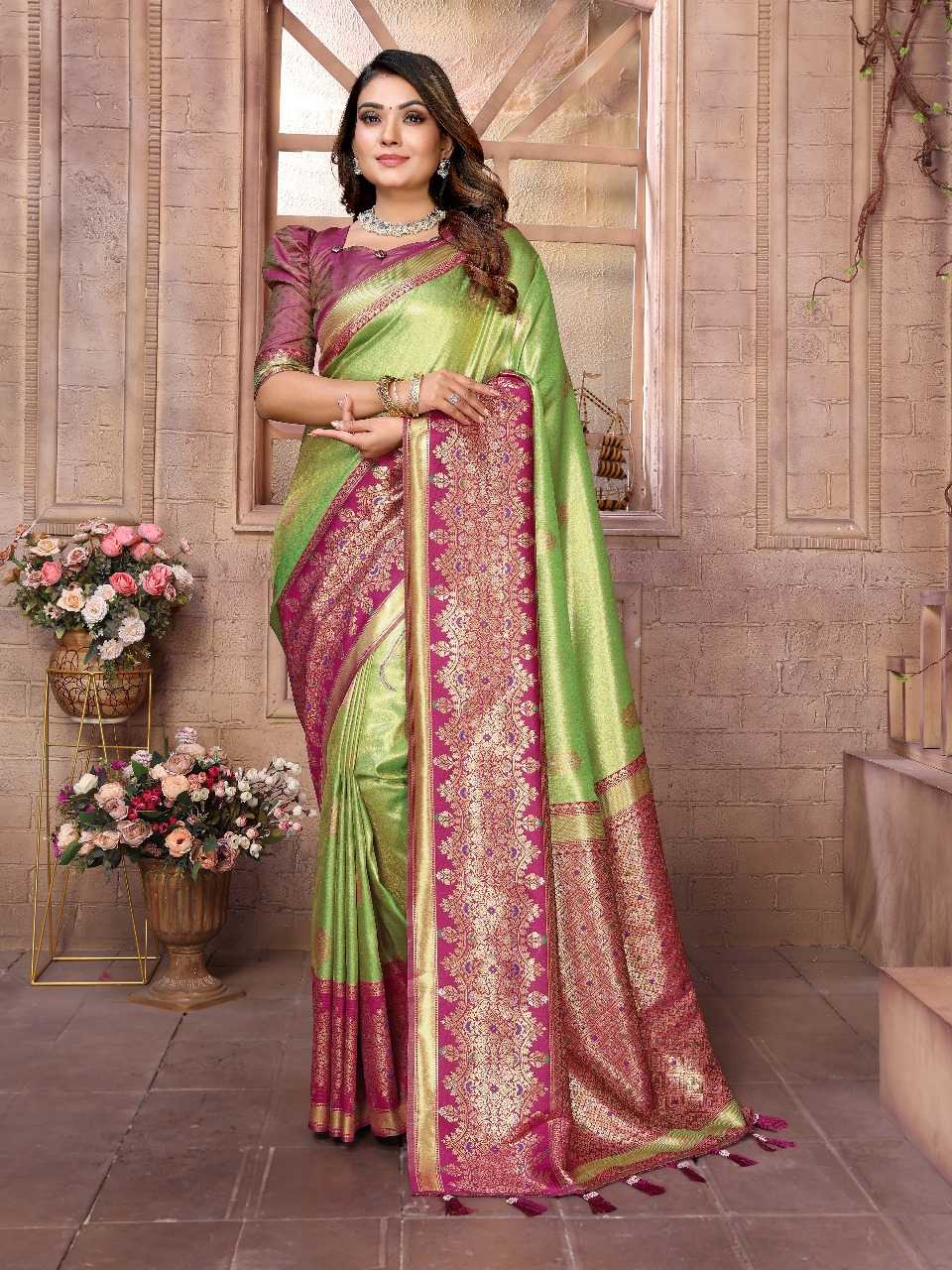 Ynf Tissue Silk RIN144 Sundari Silk Sarees Wedding Collections Festive Collections Wholesale Banarasi Silk Sarees Designer Silk Sarees Silk Sarees For Weddings Manufacturer