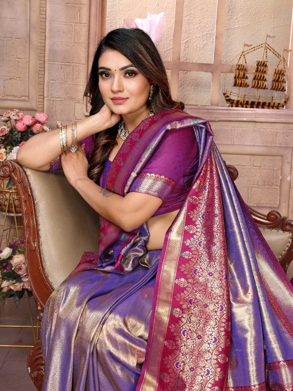 Ynf Tissue Silk RIN144 Sundari Silk Sarees Wedding Collections Festive Collections Wholesale Banarasi Silk Sarees Designer Silk Sarees Silk Sarees For Weddings Manufacturer