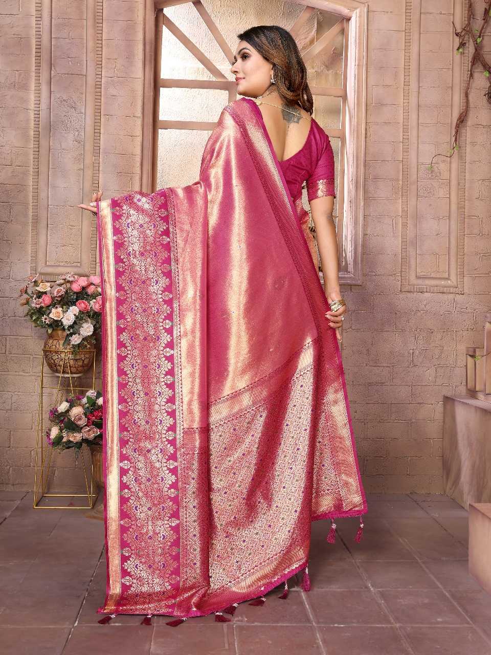Ynf Tissue Silk RIN144 Sundari Silk Sarees Wedding Collections Festive Collections Wholesale Banarasi Silk Sarees Designer Silk Sarees Silk Sarees For Weddings Manufacturer