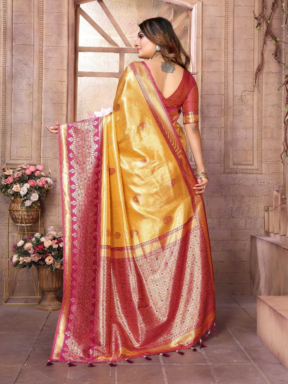 Ynf Tissue Silk RIN144 Sundari Silk Sarees Wedding Collections Festive Collections Wholesale Banarasi Silk Sarees Designer Silk Sarees Silk Sarees For Weddings Manufacturer