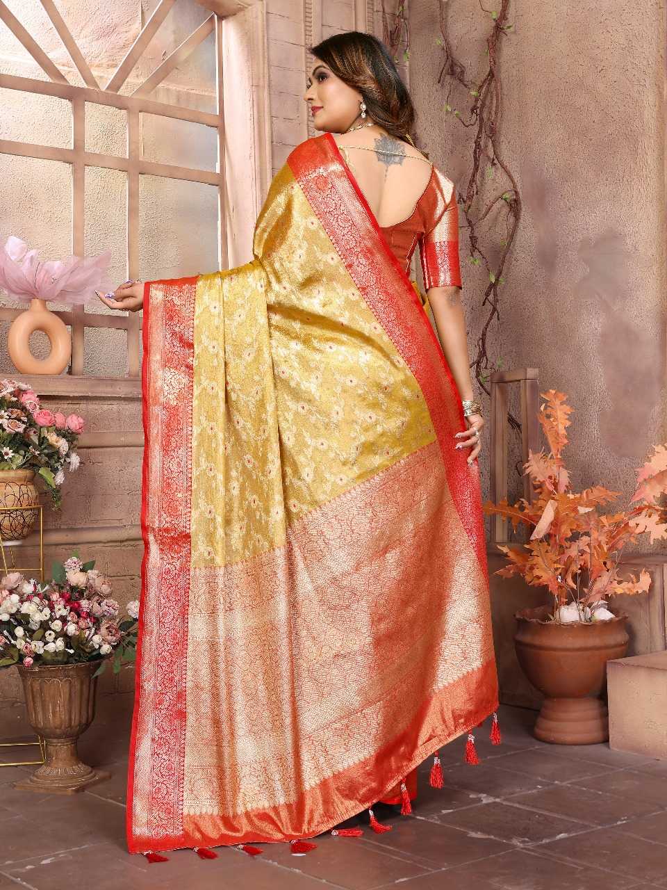 Ynf Tissue Silk RIN144 Vanita Silk Sarees Wedding Collections Festive Collections Wholesale Handloom Sarees Designer Silk Sarees Zari Border Silk Sarees Manufacturer