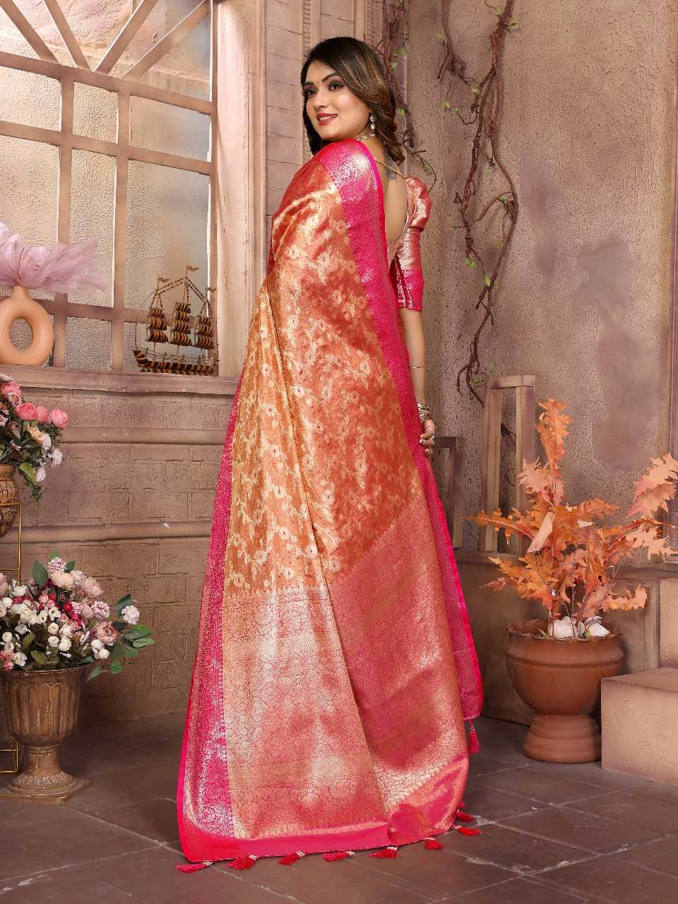 Ynf Tissue Silk RIN144 Vanita Silk Sarees Wedding Collections Festive Collections Wholesale Handloom Sarees Designer Silk Sarees Zari Border Silk Sarees Manufacturer