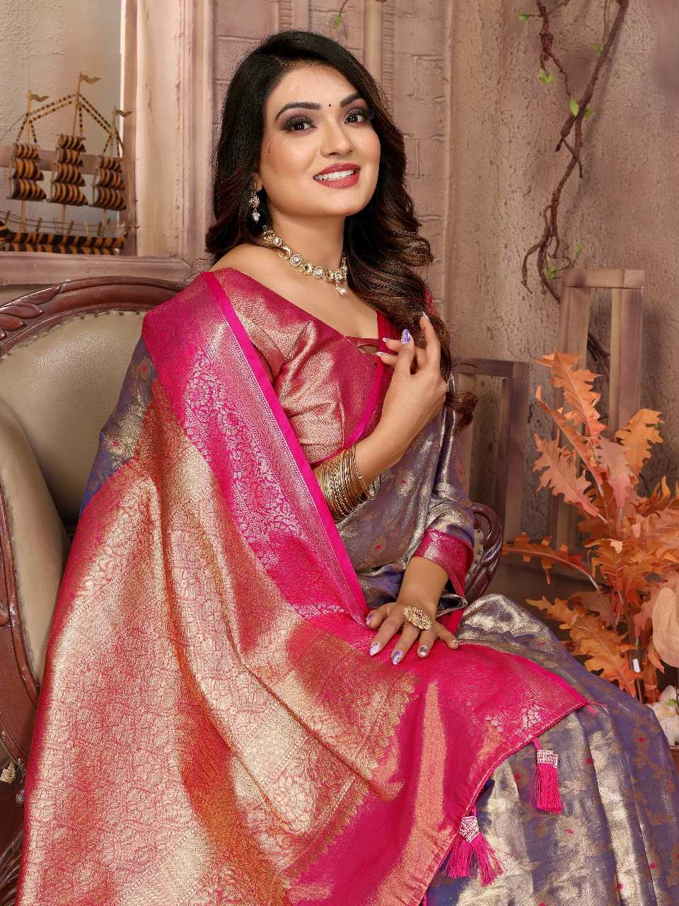 Ynf Tissue Silk RIN144 Vanita Silk Sarees Wedding Collections Festive Collections Wholesale Handloom Sarees Designer Silk Sarees Zari Border Silk Sarees Manufacturer