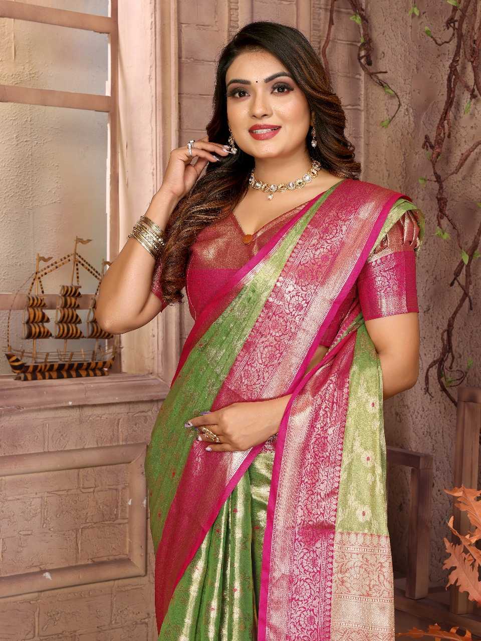 Ynf Tissue Silk RIN144 Vanita Silk Sarees Wedding Collections Festive Collections Wholesale Handloom Sarees Designer Silk Sarees Zari Border Silk Sarees Manufacturer