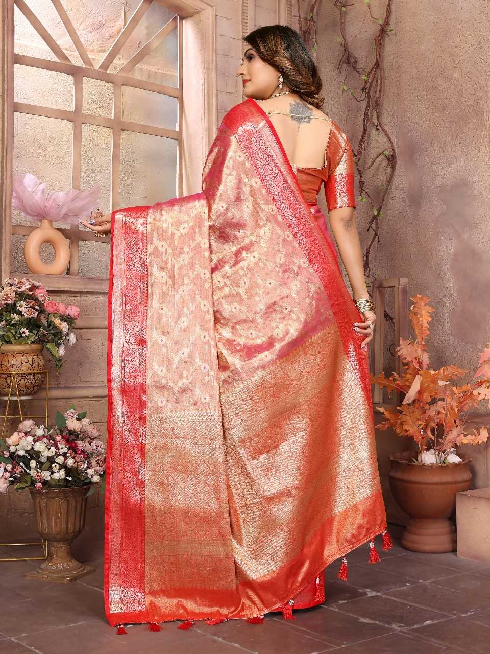 Ynf Tissue Silk RIN144 Vanita Silk Sarees Wedding Collections Festive Collections Wholesale Handloom Sarees Designer Silk Sarees Zari Border Silk Sarees Manufacturer