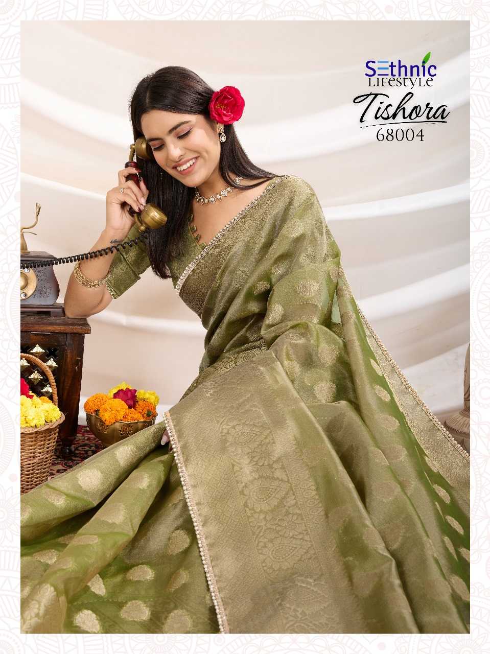 Ynf Tissue Silk RIN184 TISHORA-68001 Sarees Wedding Collections Festive Collections Wholesale Tissue Silk Saree Zari Sarees Sarees With Blouse Manufacturer