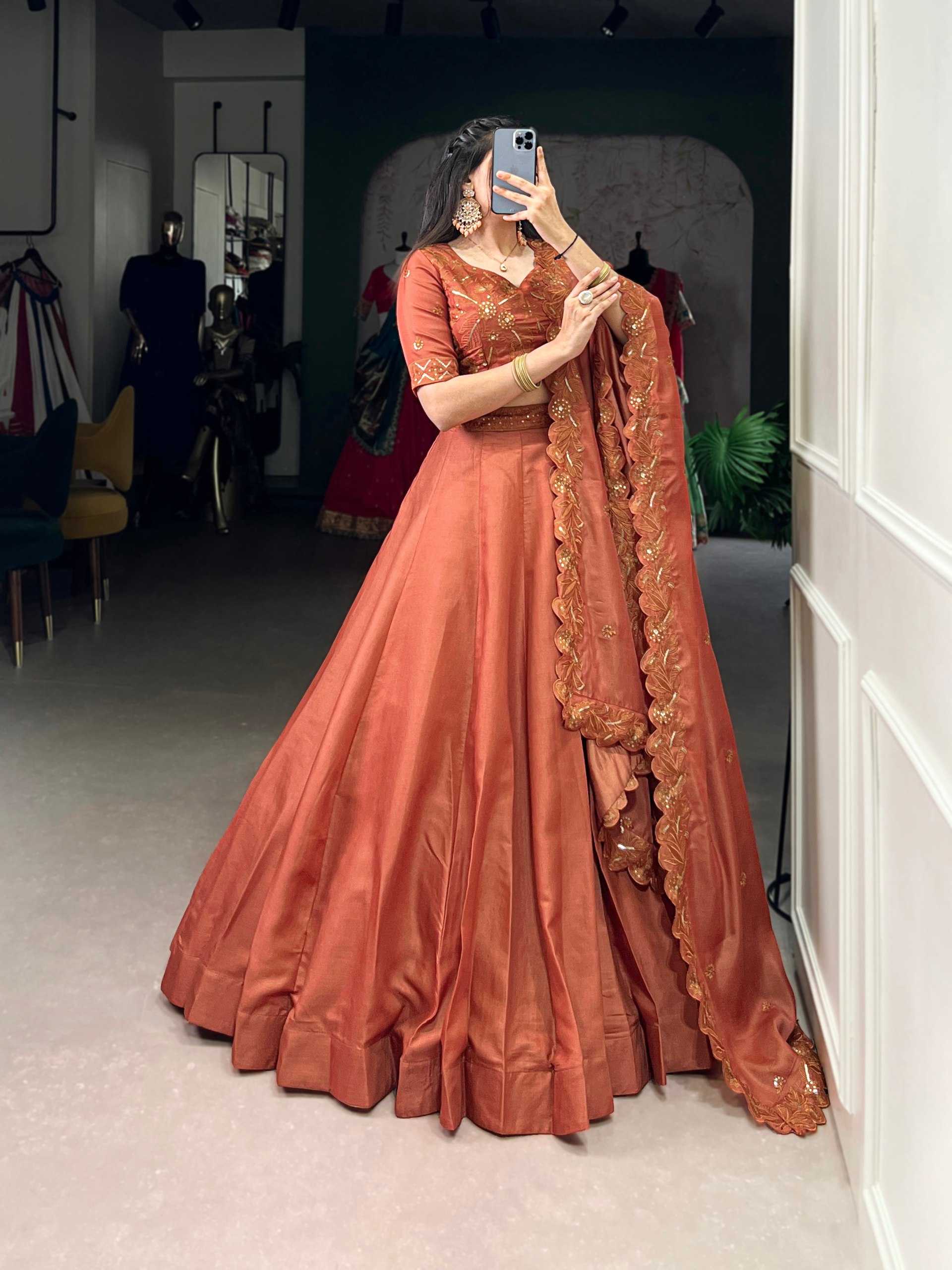 Ynf Tussar Silk KESH134 1441 Lehengas Wholesale Fancy Lehenga Embroidered Lehenga Thread Work Lehenga Sequins Lehenga Manufacturer