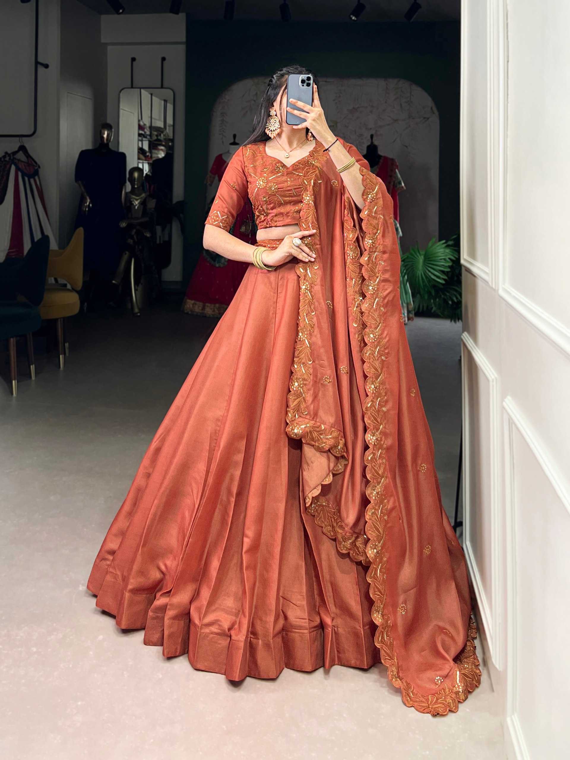 Ynf Tussar Silk KESH134 1441 Lehengas Wholesale Fancy Lehenga Embroidered Lehenga Thread Work Lehenga Sequins Lehenga Manufacturer