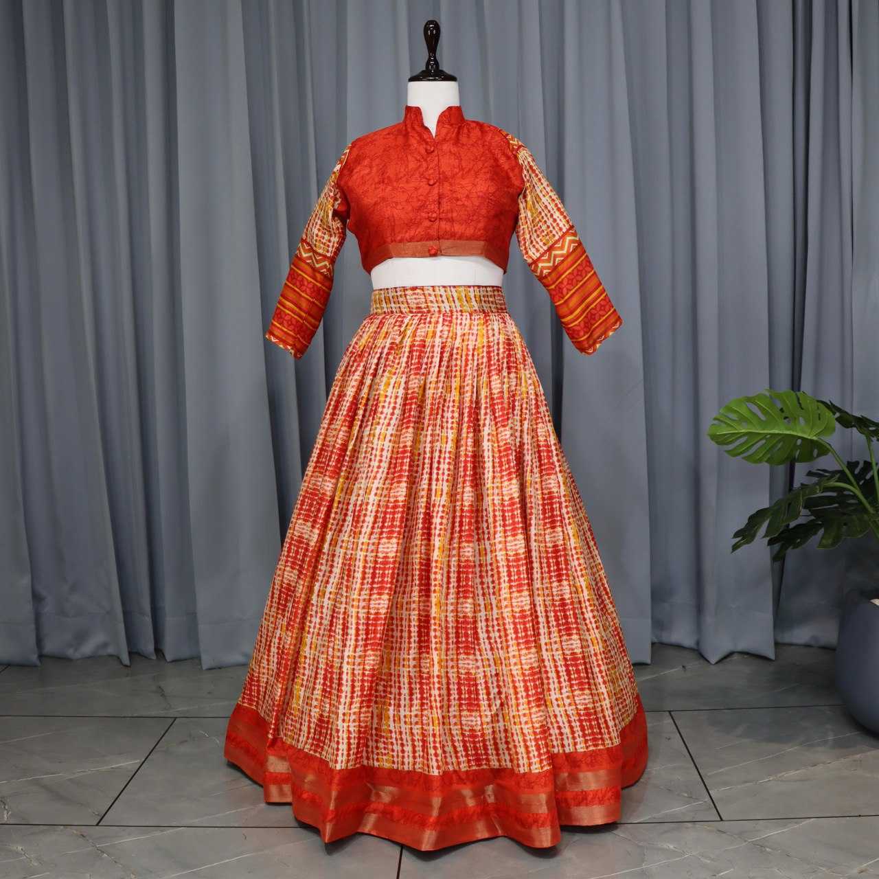Ynf Tussar Silk RIN119 7141 Lehengas Wedding Collections Festive Collections Wholesale Silk Lehenga Printed Lehenga Lehenga With Blouse Manufacturer