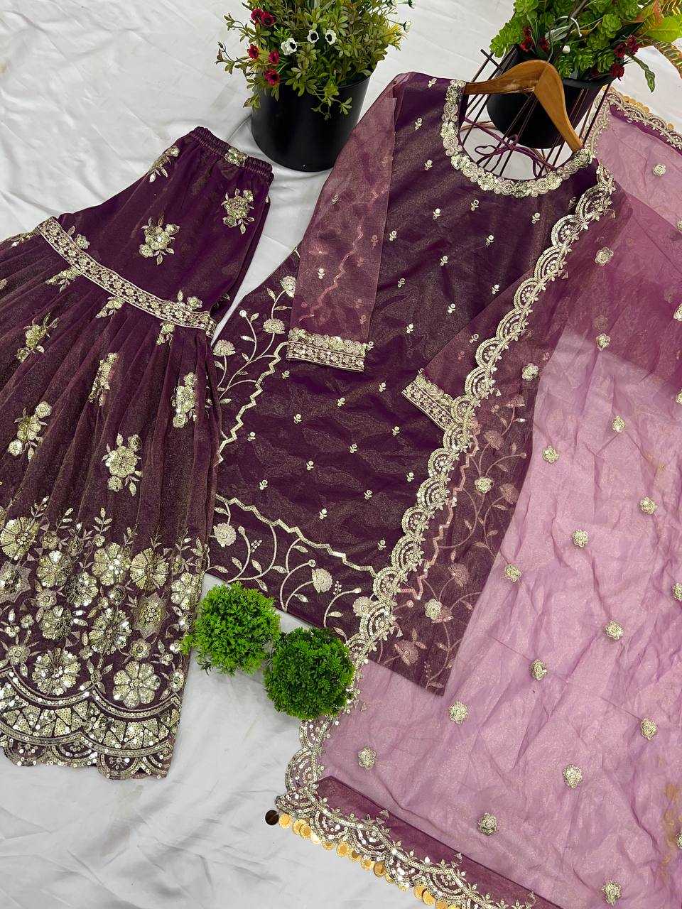 Ynf Twill Net KESH499 5240 Suits & Dresses Wholesale Ladies Suits Sharara Salwar Suits Wedding Suits Manufacturer