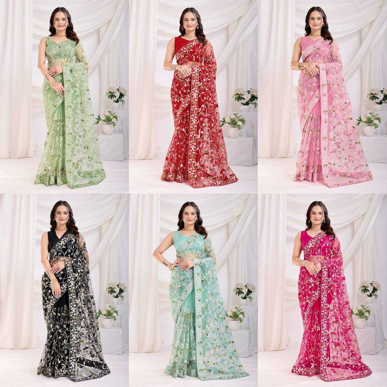 Ynf Twill Net RIN188 Vaamika22 Sarees Wholesale Party Wear Sarees Sequence Sarees Net Sarees Manufacturer