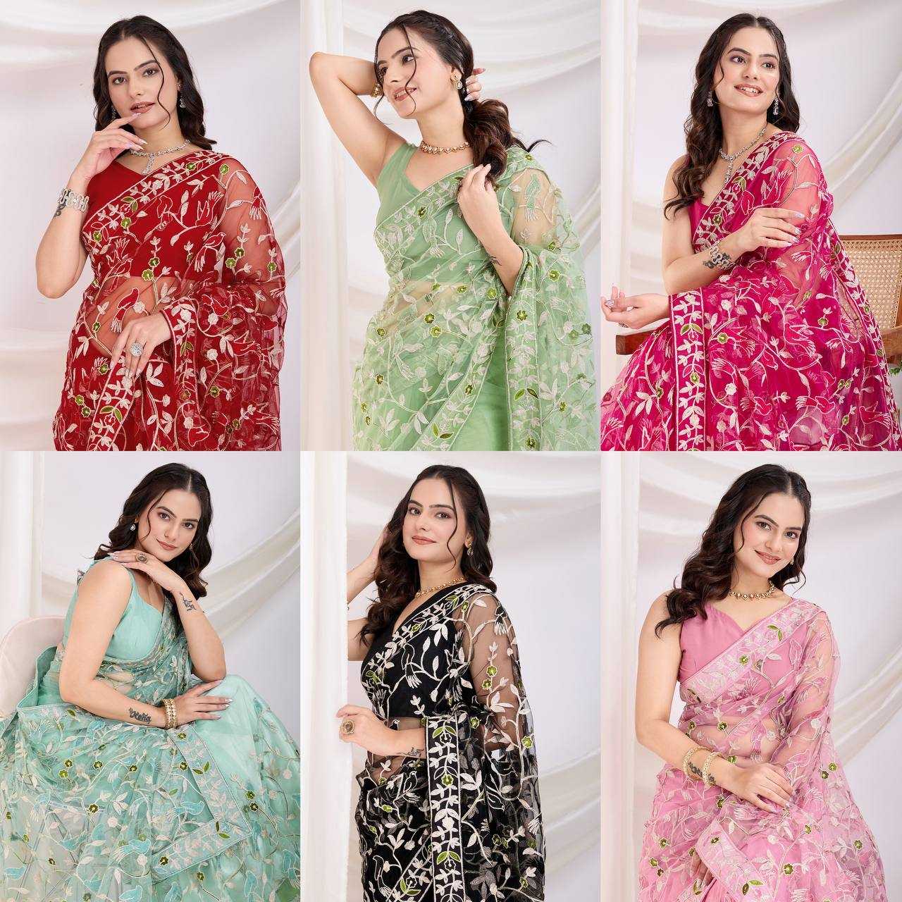 Ynf Twill Net RIN188 Vaamika22 Sarees Wholesale Party Wear Sarees Sequence Sarees Net Sarees Manufacturer