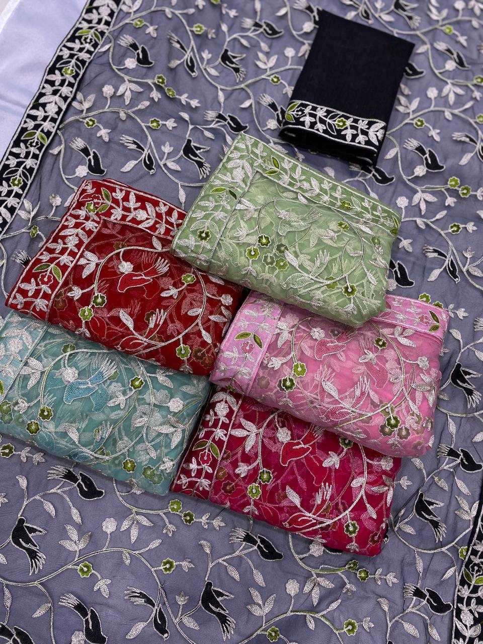Ynf Twill Net RIN188 Vaamika22 Sarees Wholesale Party Wear Sarees Sequence Sarees Net Sarees Manufacturer