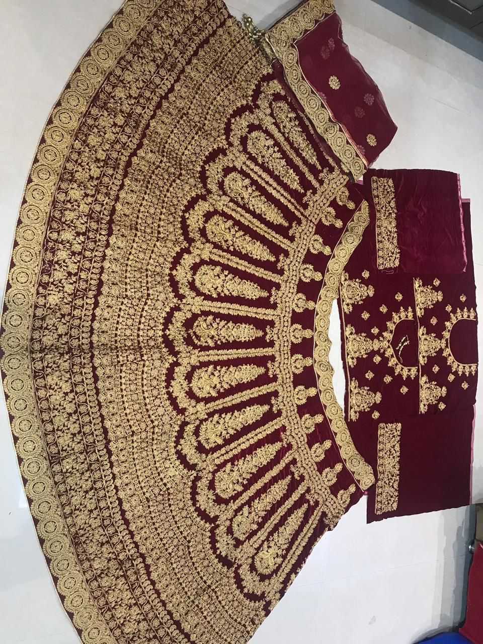 Ynf Velvet KESH494 1051 Lehengas Wedding Collections Festive Collections Wholesale Bridal Lehenga Embroidered Lehenga Velvet Lehenga Manufacturer
