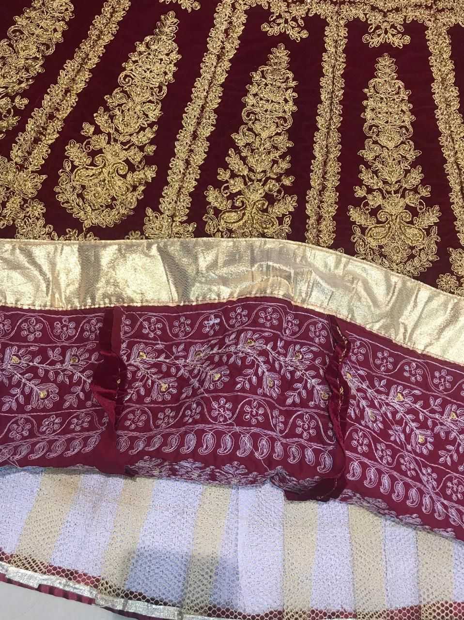 Ynf Velvet KESH494 1051 Lehengas Wedding Collections Festive Collections Wholesale Bridal Lehenga Embroidered Lehenga Velvet Lehenga Manufacturer