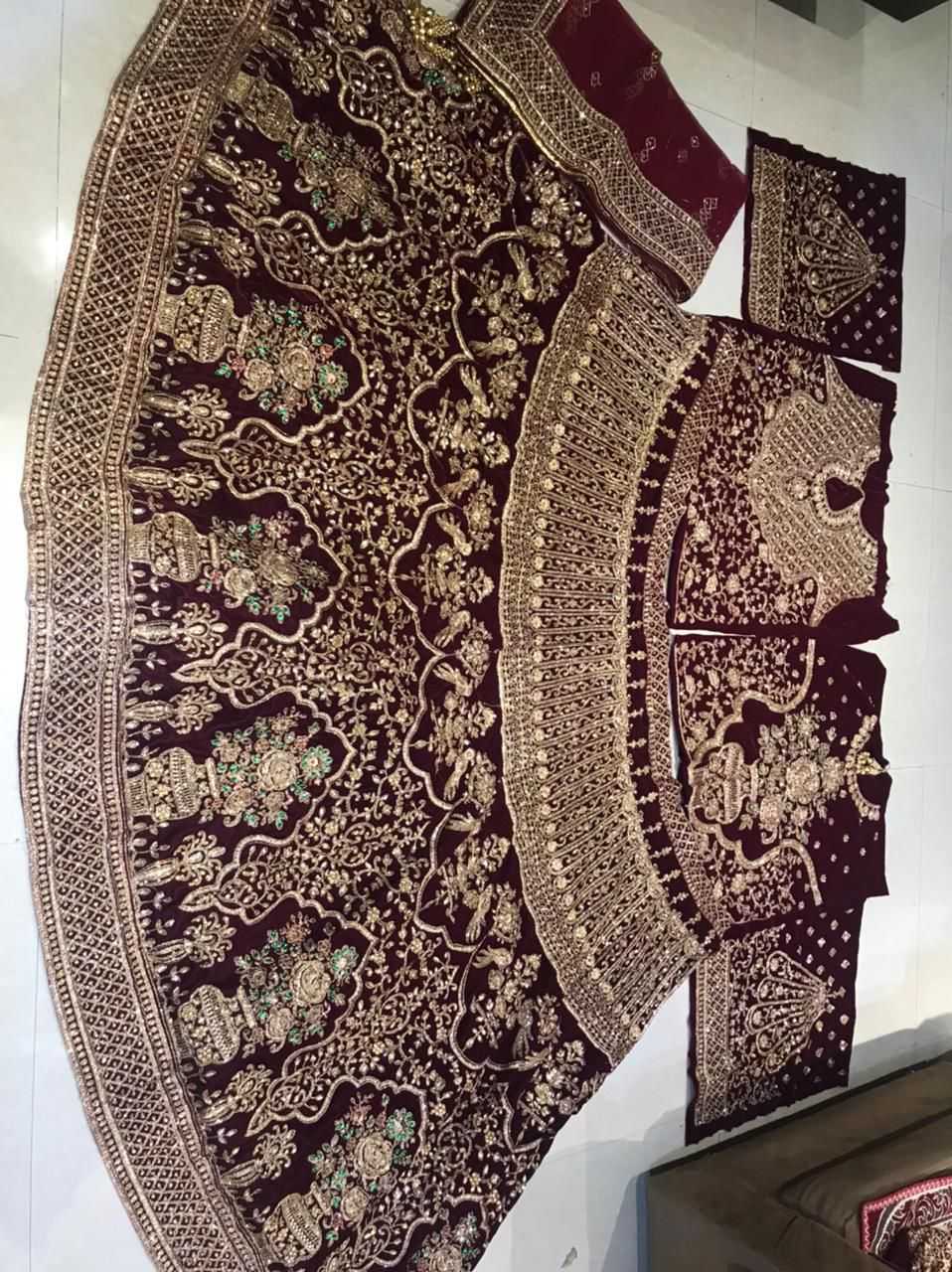 Ynf Velvet KESH494 1132 Lehengas Wedding Collections Festive Collections Wholesale Embroidered Lehenga Velvet Lehenga Zari Work Lehenga Manufacturer