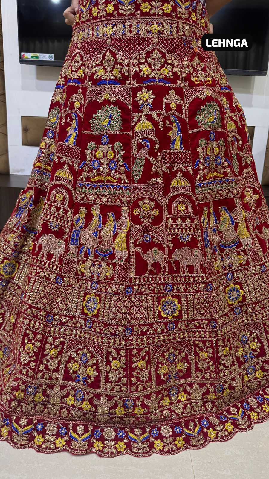 Ynf Velvet KESH494 MC-5002 Lehengas Wedding Collections Festive Collections Wholesale Embroidered Lehenga Velvet Lehenga Lehenga With Cancan Manufacturer
